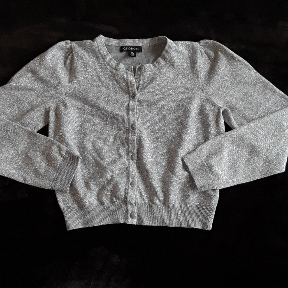 Girls silver cardigan sweater by George size 10-12